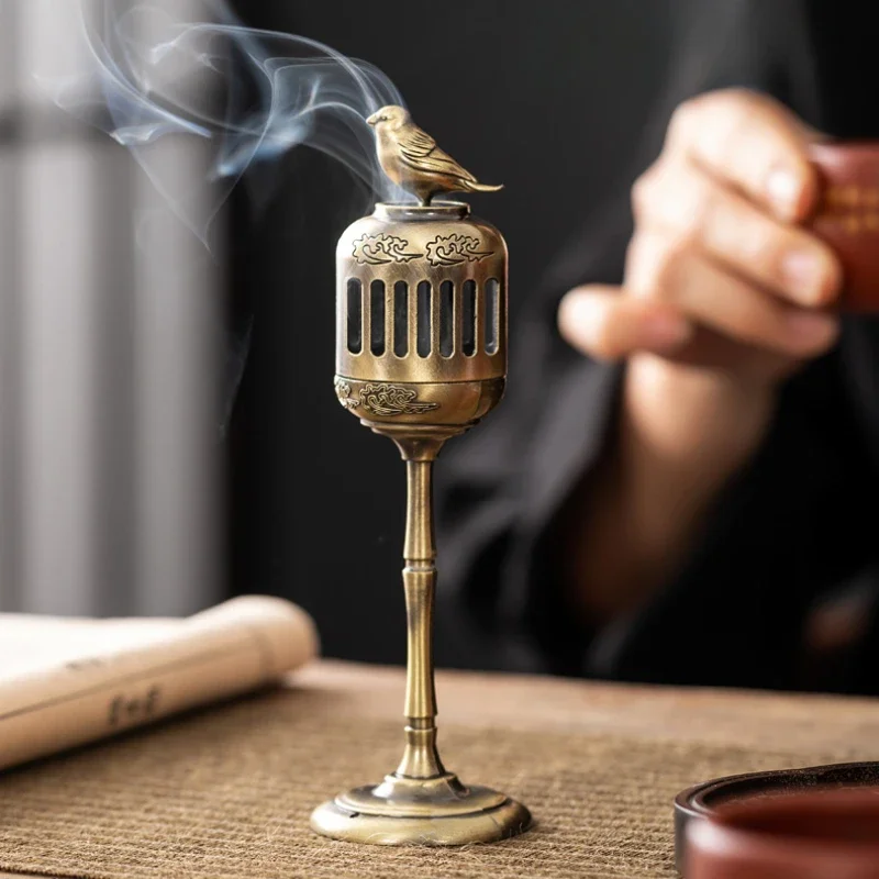 Home Fragrance Lamp - マテル-白檀の香りの香炉,マグピーの中空ランプ,喫煙の逆流,お香ホルダー,茶室の装飾品,書斎,家の装飾