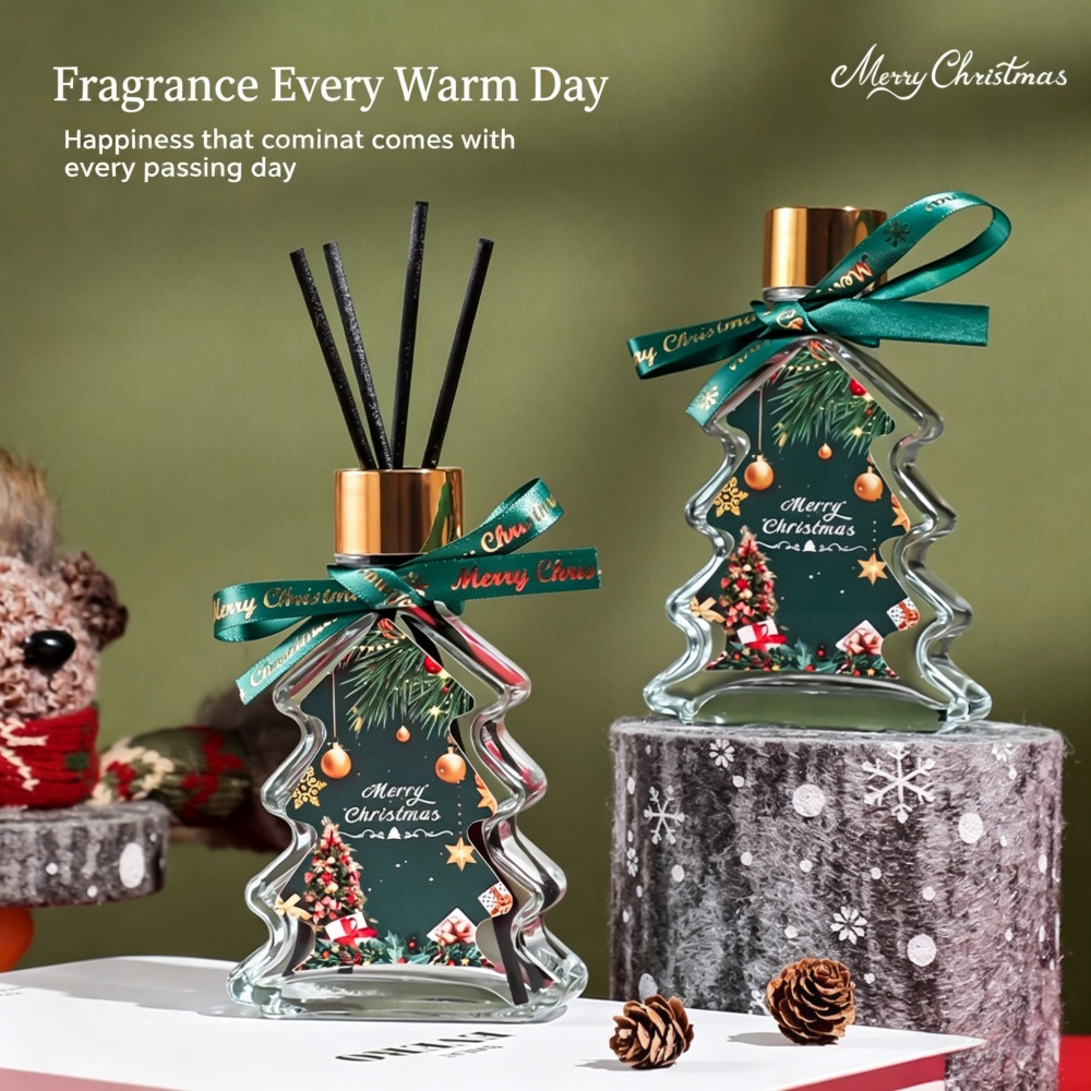 Xmas Home Fragrance - 火を使わないアロマセラピーエッセンシャルオイルギフトボックス クリスマスホーム雰囲気装飾 ガーデニア 長続きする香り ホリデーデコレーション