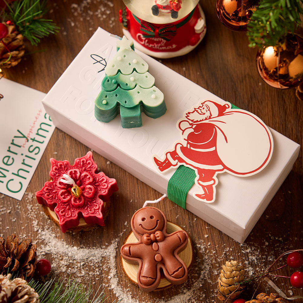 手作りのクリスマスアロマキャンドルギフトセット、ツリーグロー - Xmas Home Fragrance のレビューと価格