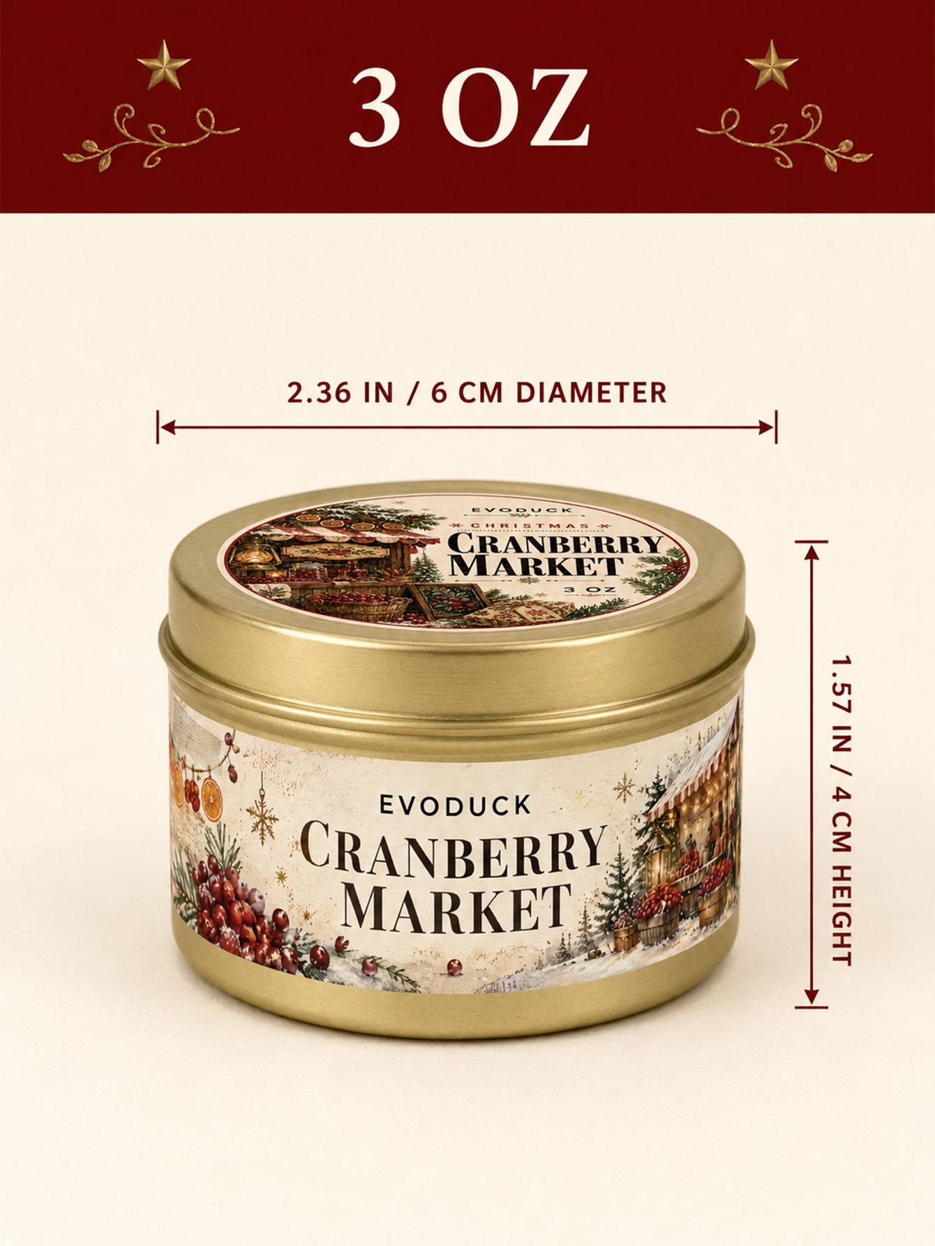 クランベリーマーケット クリスマスアロマキャンドルセット 8 - Xmas Home Fragrance のレビューと価格