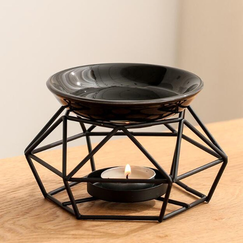 エッセンシャルオイルバーナーセラミックアイアン,ブラックカラ - Home Fragrance Lamp のレビューと価格