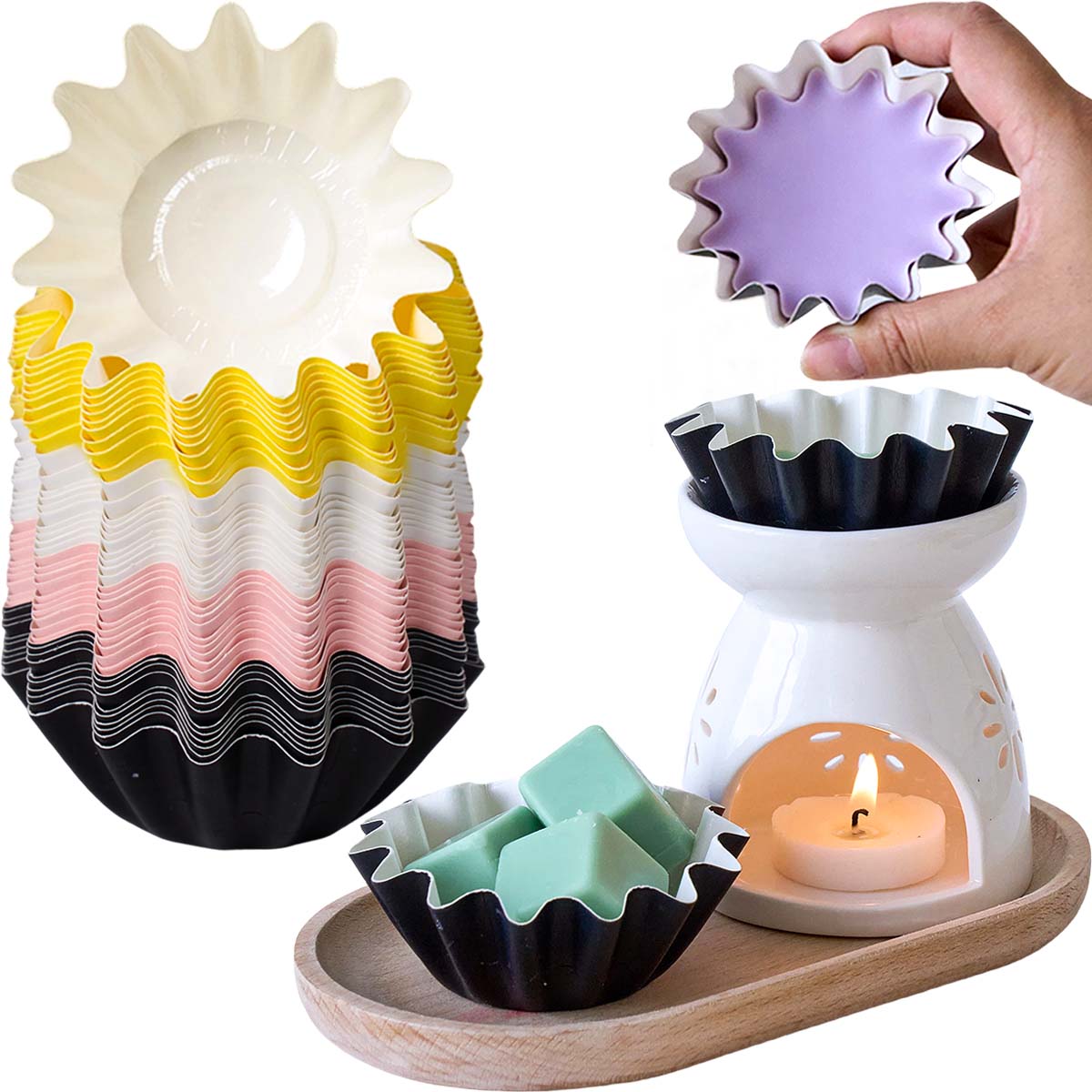 10個入り ウェーブエッジ ワックスコーティングペーパートレ - Home Fragrance Edg のレビューと価格